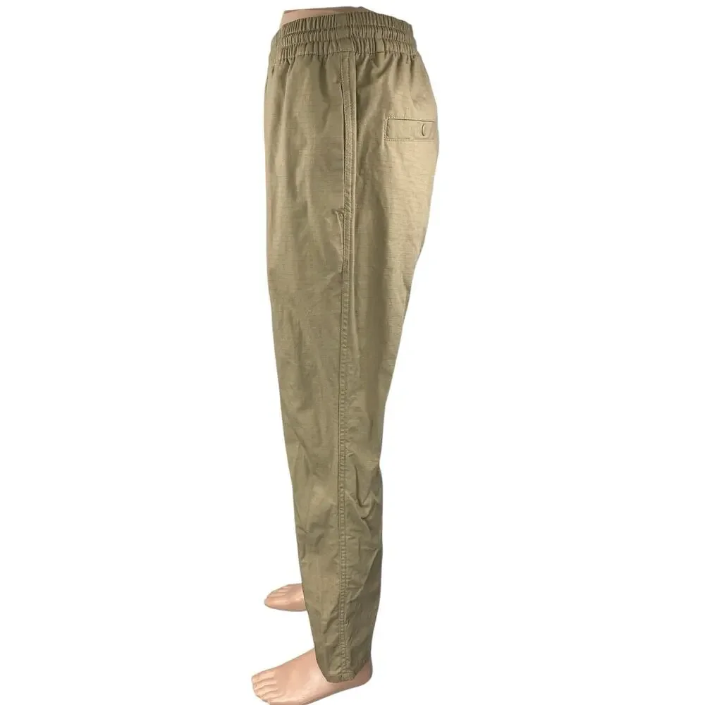 Publish Men's Brown Straight Leg High Waist Windbreaker Trousers Track Pants L